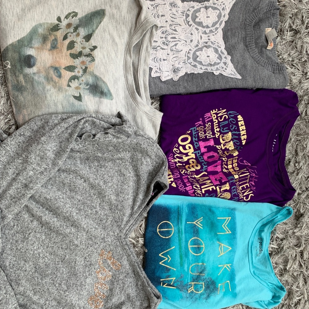 Size large 14 bundle girls long sleeve shirts